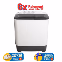 Machine à Laver Semi-Automatique CONDOR - Capacité: 10.5 Kg - Classe Énergétique: A+ - 2 Programmes de Lavage: Rinçage Séparé ...