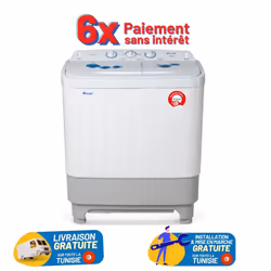 Machine à Laver Semi-Automatique ORIENT- Capacité: 13 Kg - Classe Énergétique: A+ - 2 Programmes de Lavage: Rinçage Séparé, V ...