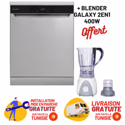 Lave vaisselle Brandt avec afficheur - Nombre de couverts: 14 Couverts - Nombre de Programmes: 7 - Classe énergétique :A++ -  ...