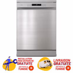 Lave-Vaisselle Hisense - Nombre de couverts : 15 Couverts - Programme de lavage: Eco - En pose libre - Type de contrôle: bout ...