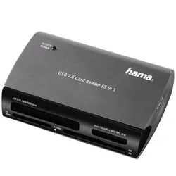 Lecteur multi-cartes USB-2.0"65in1" Hama - Noir