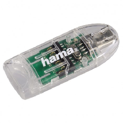 Lecteur USB 2.0 "8en1" de cartes, SD/microSD Hama - Transparent