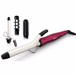 Multi-styler- Matière: Céramique- Accessoires: 4- Embouts: Pince à friser, Accessoire spirale, Brosse ronde -Equipement: Avec ...