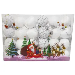 Lot De 24 Pièces Décoratives Incassable Pour Sapin Blanc