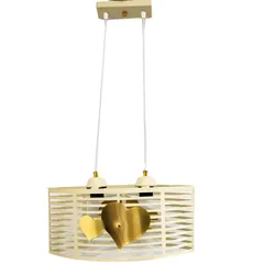 Lustre Moderne Avec Cœur Doré Ovale - Beige