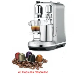 Machine à Café Nespresso Creatista Plus 1500W + 40 Capsules Nespresso- Inox