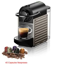 Machine à Café Nespresso Pixie C61N1XE 1500W + 40 Capsules - Rouge & Noir