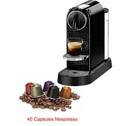 Machine à Capsules Nespresso Citiz D113N1XE 1500W + 40 Capsules - Noir