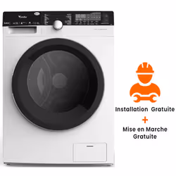 Machine à Laver Condor WAF-KU241L3W - Capacité de lavage : 8 Kg - Vitesse d'essorage : 1400 tr/min - Classe énergétique : A++ ...