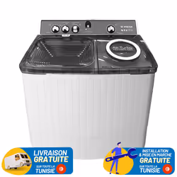 Machine à Laver Semi Automatique FRESH - Capacité de lavage : 15 KG - Tambour en Mode Lavage : auto reverse dans les deux sen ...