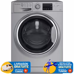 Machine Lavante Séchante ARISTON - Vitesse d'essorage : 1400tr/min - Capacité de lavage : 9Kg - Capacité d'essorage : 6Kg - T ...