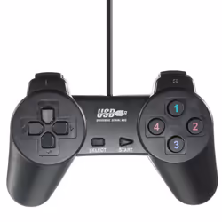 Manette de jeu simple USB - Interface: USB  - 10 Boutons - Soutenir la directive direct-xr - Matériel: Plastique - Couleur: N ...