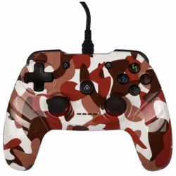 Manette Filaire Konix Drakkar FLAMBLADE Rouge - Boutons optimisés: Boutons d’action numériques, 2 joysticks avec texture gomm ...