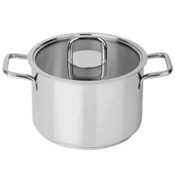 Marmite SILAMPOS Comfort Glass 20cm avec Couvercle - Inox