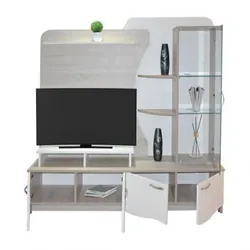 Meuble TV SOTUFAB Florence Chêne Brut & Blanc