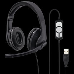 Micro Casque Filaire HAMA HS-USB300 Pour PC - Noir