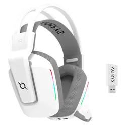 Micro Casque Gamer Sans Fil AQIRYS ALYA Stéréo 3D - Blanc