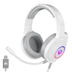 Micro Casque Gaming Meetion HP012 RGB Blanc