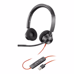 Micro-Casque de Bureau HP Poly Blackwire 3320: ✔ Style ✔ confort ✔ qualité audio. Parfait pour les réunions en ligne. Découvr ...