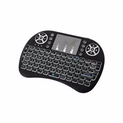Mini Clavier sans fil 2.4 Ghz - Clavier rétro-éclairé Blanc - Pavé tactile multi-touch avec sensibilité réglable (DPI) - Plag ...