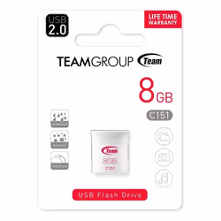 Mini Clé USB Team Group C151 - Capacité 8 Go - WaterProof - Étanche à la poussière - Interface USB 2.0 - Couleur Blanc & Roug ...