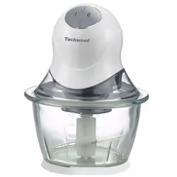 Mini Hachoir Multifonction TECHWOOD - Puissance: 300 Watts - Capacité du bol: 800 ml - Nombre de Vitesses: 2 Vitesses - Bol e ...