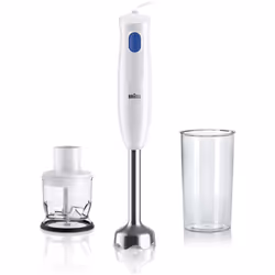 Mixeur Plongeant 2EN1 BRAUN - Puissance: 450 Watts - Capacité gobelet: 600 ml - Capacité bol hachoir: 350ml - Nombre de vites ...