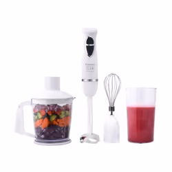 Mixeur Plongeant 4En1 LEXICAL - Puissance: 500Watts - Bol à fouetter: 600 ml - Bol à hacher: 1000 ml - 2 vitesses de contrôle ...