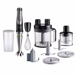 Mixeur Plongeant BRAUN MQ9195XLI MultiQuick 9 - Puissance: 1200 Watts - Mini Hachoir: 500 ml - Bol Blender: 2 Litres  - Nombr ...