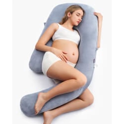 Momcozy Coussin de grossesse et allaitement bleu