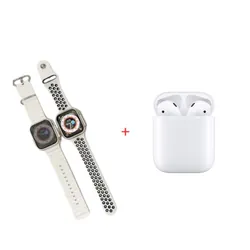 Montre Connectée + Airpods + 2 Ceintures -Blanc