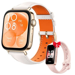 Montre Connectée HUAWEI Watch Fit 3 Blanc Cuir + BAND 9 Offert