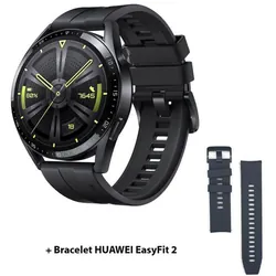 Montre Connectée HUAWEI Watch GT3 46MM Sport - Noir + Bracelet HUAWEI EasyFit 2