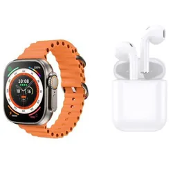 Montre Connectée W26 Ultra Série 8 + Airpods + 2 Ceintures - Orange
