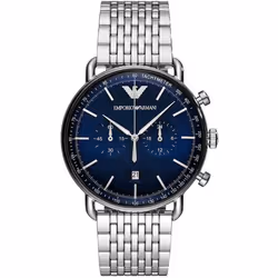 Montre EMPORIO ARMANI Pour Homme - Forme: Ronde - Type d'affichage: Analogique - Mouvement: Quartz - Couleur de bracelet: Sil ...