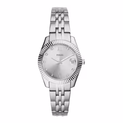 Montre Femme Fossil - Forme Ronde - Affichage Analogique - Couleur Bracelet Argent - Matière bracelet Acier inoxydable - Mati ...