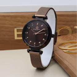 Montre homme BIGOTTI - Affichage: Analogique - Forme: Ronde - Boitier & Cadran: acier inoxydable - Couleur: Marron