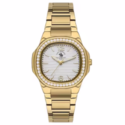 Montre Femme Santa Barbara Polo SB.1.10481-3 - Forme : Ronde - Type d'affichage : Analogique - Couleur bracelet : Doré - Mati ...
