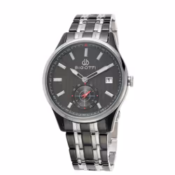 Montre Homme Bigotti BG.1.10016-6 - Forme : Ronde - Affichage : Analogique - Couleur bracelet: Argent et Noir - Matière brace ...