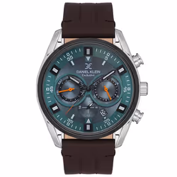 Montre Homme DANIEL KLEIN - Forme: Ronde - Type d'affichage: Analogique - Matière bracelet: Cuir - Matière Boitier: Acier - M ...