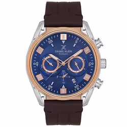 Montre Homme DANIEL KLEIN - Forme: Ronde - Type d'affichage: Analogique - Matière bracelet: Cuir - Matière Boitier: Acier - M ...