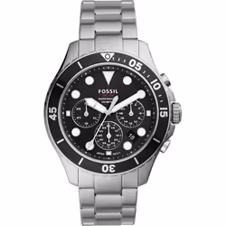 Montre Homme FOSSIL - Forme Ronde - Affichage Chronographe - Couleur Bracelet Argent - Matière bracelet Acier inoxydable - Ma ...