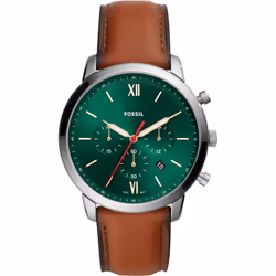 Montre homme FOSSIL - Forme Ronde - Affichage Analogique - Couleur Bracelet Camel - Matière Bracelet Cuir - Matière Boitier A ...