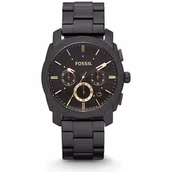 Montre Homme FOSSIL - Forme Ronde - Affichage Chronographe  - Couleur Bracelet Noir - Matière bracelet Acier inoxydable - Mat ...