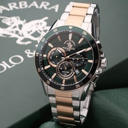 Montre Homme POLO SANTA BARBARA SB-1-10193-3 Silver & Rose Gold