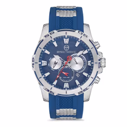 Montre Homme Sergio Tacchini ST-1-10100-2 - Forme : Ronde - Type d'affichage : Analogique - Couleur bracelet : Bleu - Matière ...