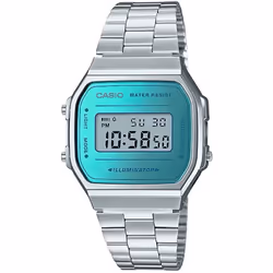 Montre Mixte Casio Vintage A168WEM-2DF - Etanche - Dimensions (HxLxP): 38.6 x 36.3 x 9.6 mm - Chronomètre - Alarme - Calendri ...