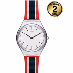 Montre Mixte Swatch SKINFLAG SYXS114 - Fonctions heure - Mouvement Quartz - Étanche 3 Bar - Matière du bracelet Silicone - Co ...
