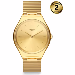 Montre Mixte Swatch SKINLINGOT SYXG100GG - Fonctions Heure - Mouvement Quartz - Étanche 3 Bar - Matière du bracelet Acier ino ...