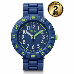 Montre Pour Enfant Flik Flak SOLO DARK BLUE FCSP086 - Fonctions Heure - Mouvement Quartz - Étanche 3 Bar - Matière du bracele ...